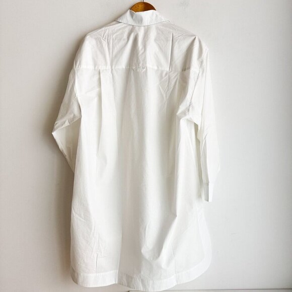 Cowley Studios White Cotton Lagenlook Relaxed Fit Shirt Dress M - Picture 5 of 6